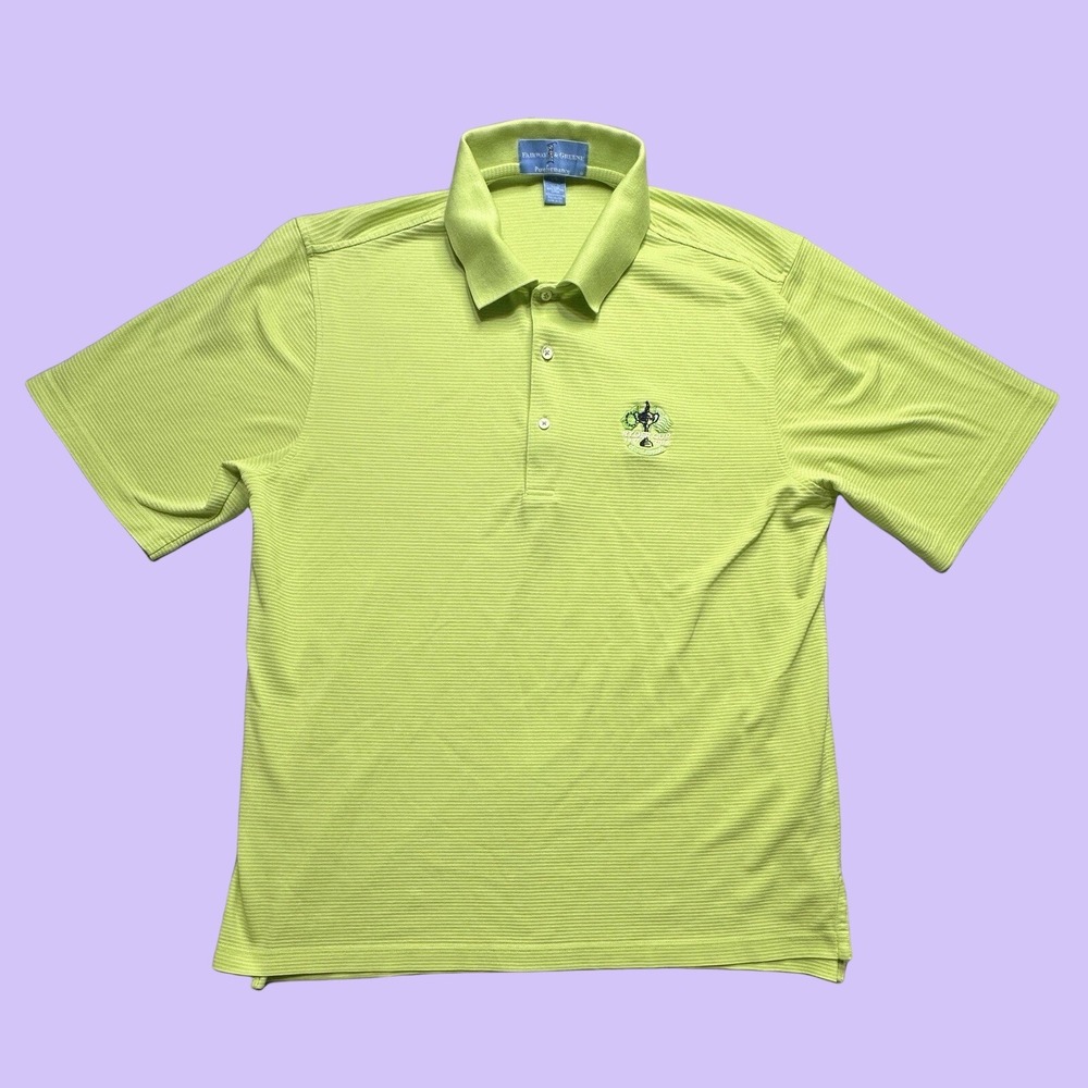 Fairway & Greene Polo Mens L Green Ryder Cup 2010 Celtic Manor Pureformance Golf